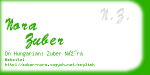 nora zuber business card